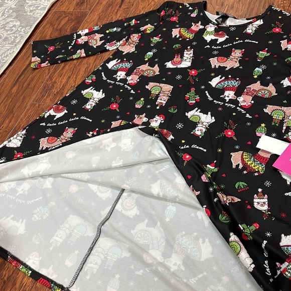 NWT-Girls X-Large Night gown/Dress. Christmas Llamas & Cactus 🎁Stocking stuffer - Picture 11 of 11